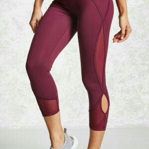 High Waisted Elevate Side Pocket Mesh Trim Compression Crops
