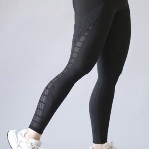 Max Fashion Textured Leggings with Mesh Detail