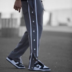 Loose Fit Men’s Sweatpants with Contrast Tape & Button