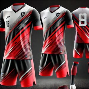 Men’s Dry Fit Soccer Kit Graphic Jersey and Shorts Set
