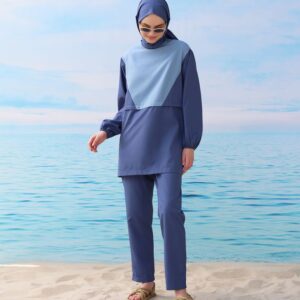 Burkini Set with Geometric Color